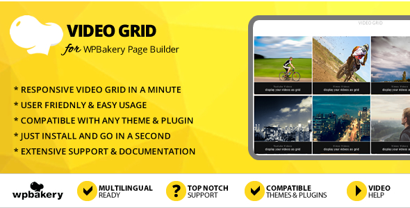 Elegant Mega Addons Video Grid for WPBakery Page Builder